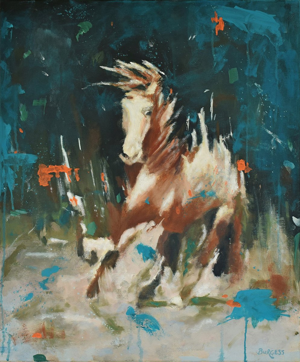 Dream - Contemporary Abstract Horse Art - Oil On Canvas 24 x 20 by Shaun Burgess