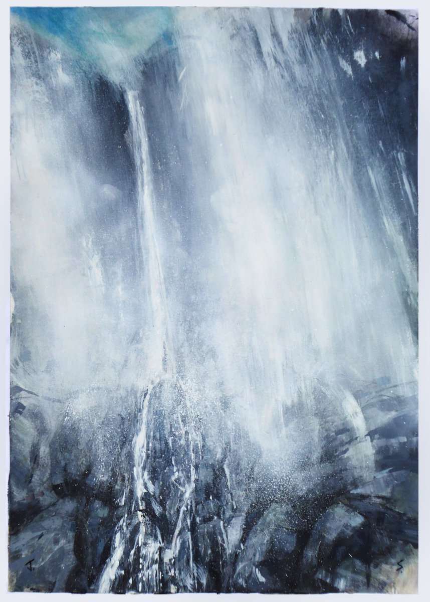 Landscape Painting By John Sharp, 22 X 31, High Falls 4, Original Artwork