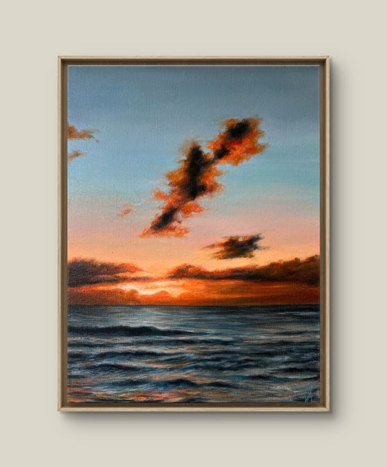 Fading Fire Over Water