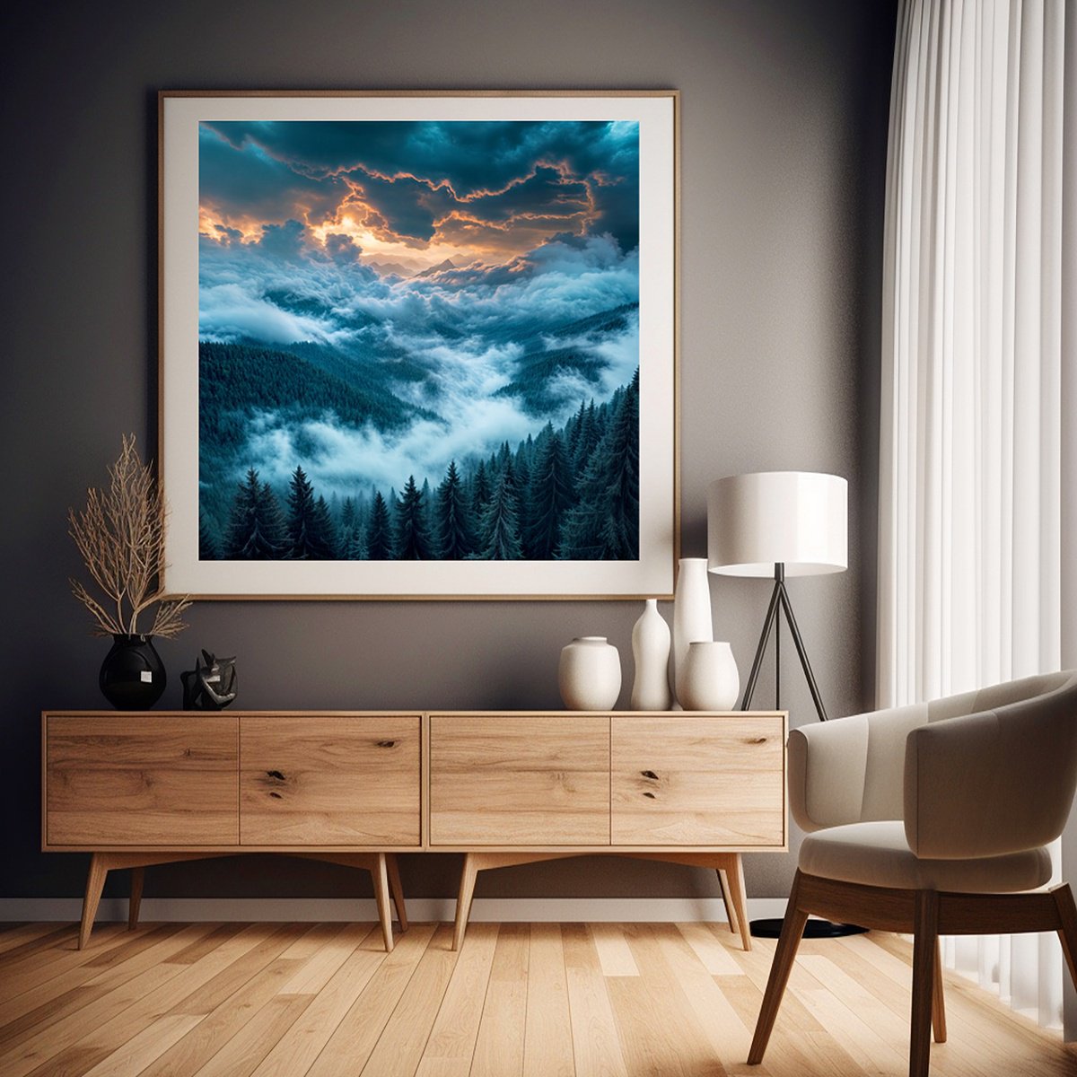 Photorealistic Photograph , Veil Of The Pines By Michael Filonow, 32 X 32, Artwork For Sale On Artfinder