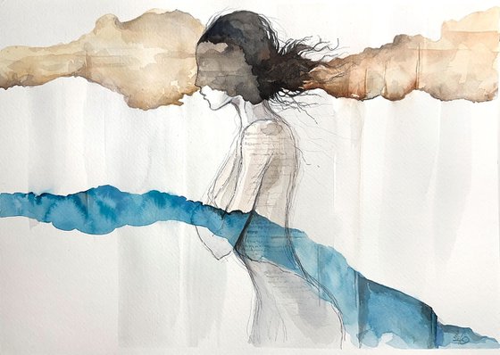 Abstract Ethereal Female Dreamlike Silhouette