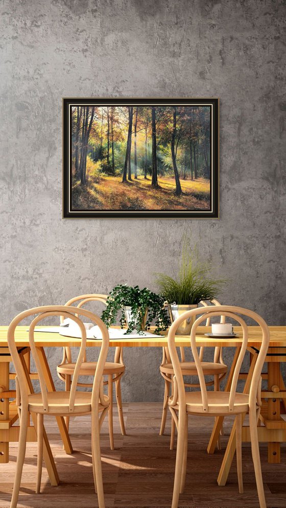 Sunlit Autumn Forest