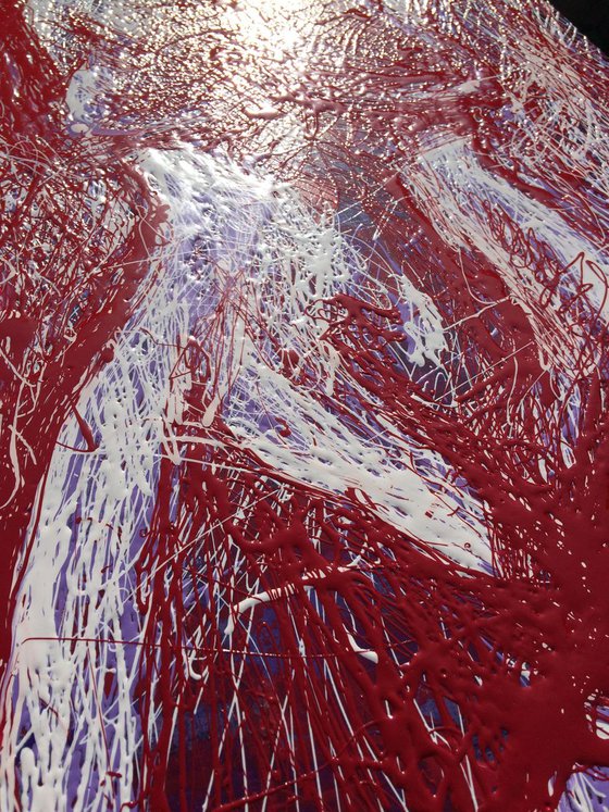 Red & white abstract nude #2. 40X60cm