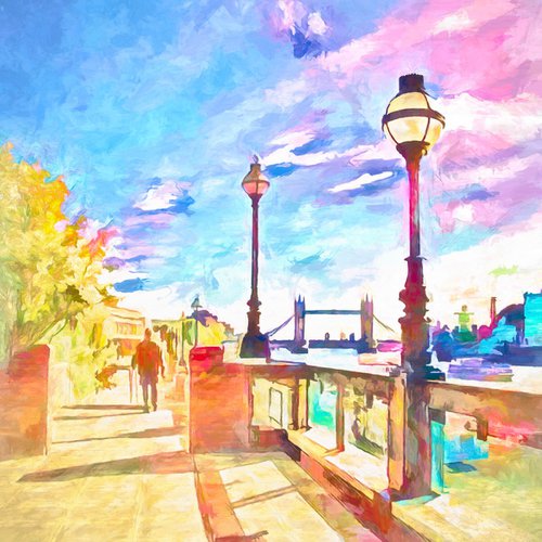 Riverside Walk - London by KM Arts