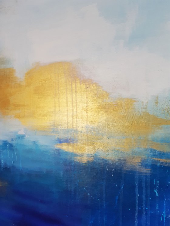 FLOATING GOLD #5 - Large abstract Seascape