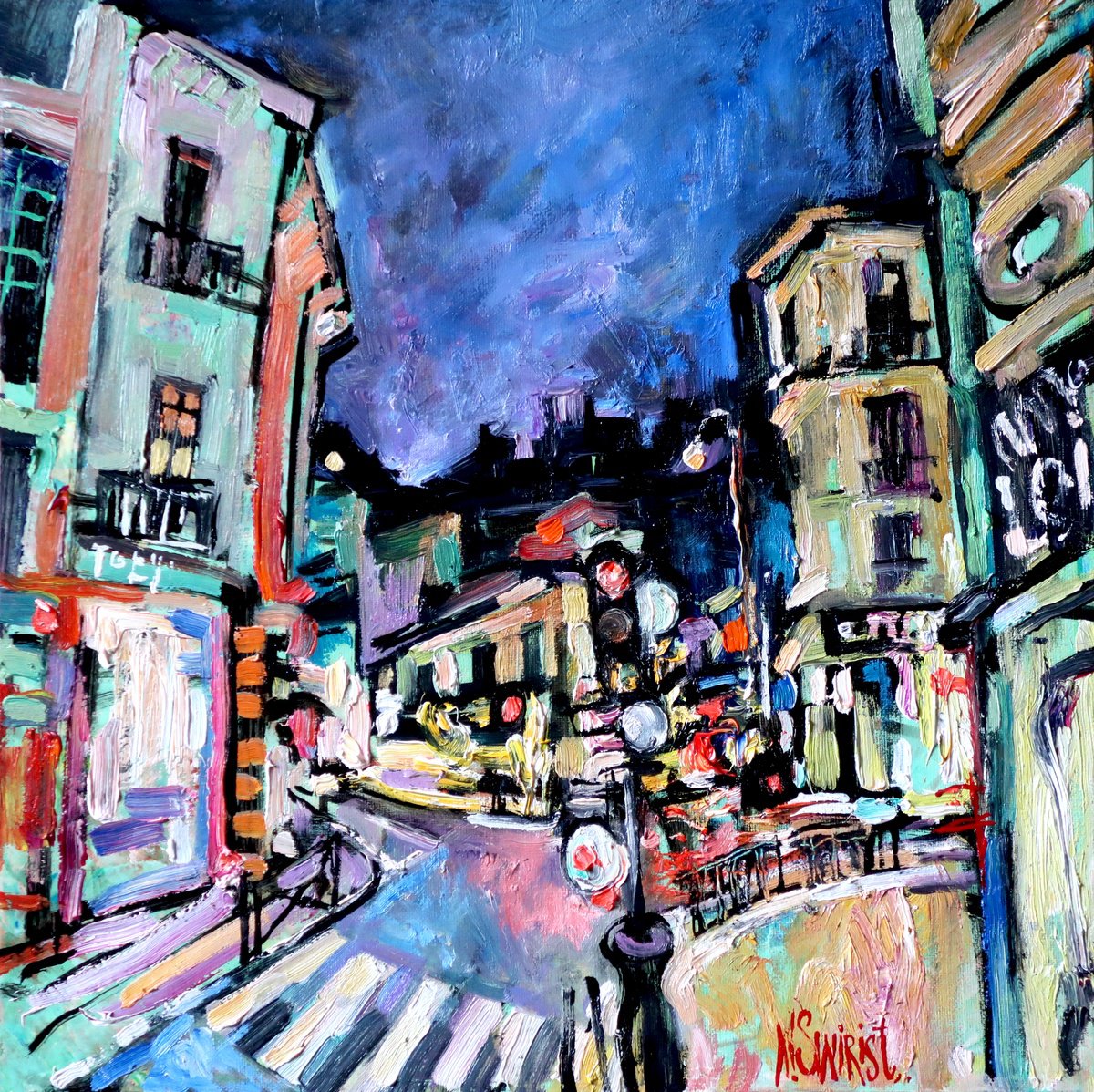 Night In Antibes By Nikifor Swiristuhin, 16 X 16, Artwork For Sale On Artfinder