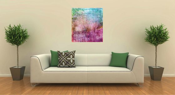 An unknown place (n.349) - 85,00 x 95,00 x 2,50 cm - ready to hang - acrylic painting on stretched canvas