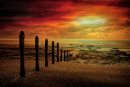 Posts and Sunset by Martin  Fry