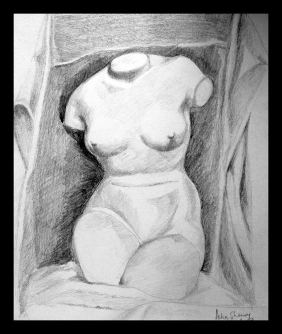 A study of a Nude Torso Cast