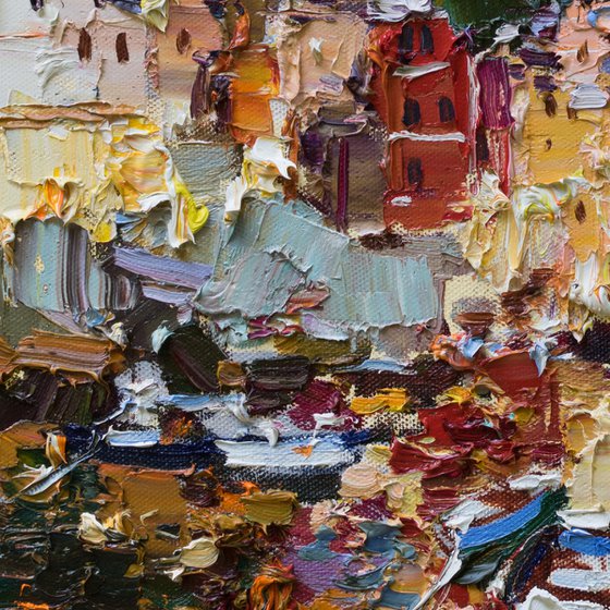 Riomaggiore, Cinque terre - Italian Landscape painting