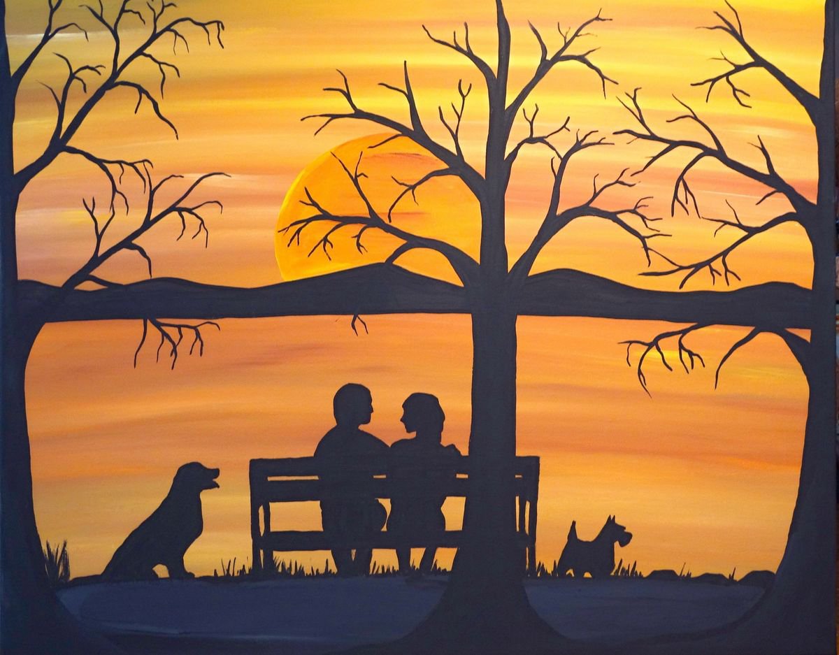Silhouette landscapes, titled: Late Autumn Conversations by Rachel Olynuk