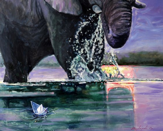 Giants at the River Watering Hole