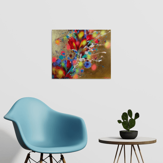 ”Sunshine” 50 x 60 cm Abstract Floral Painting on canvas