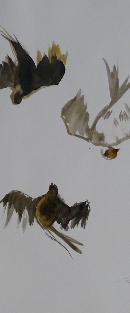 The Flying Birds 4, 29x41 cm by Frederic Belaubre