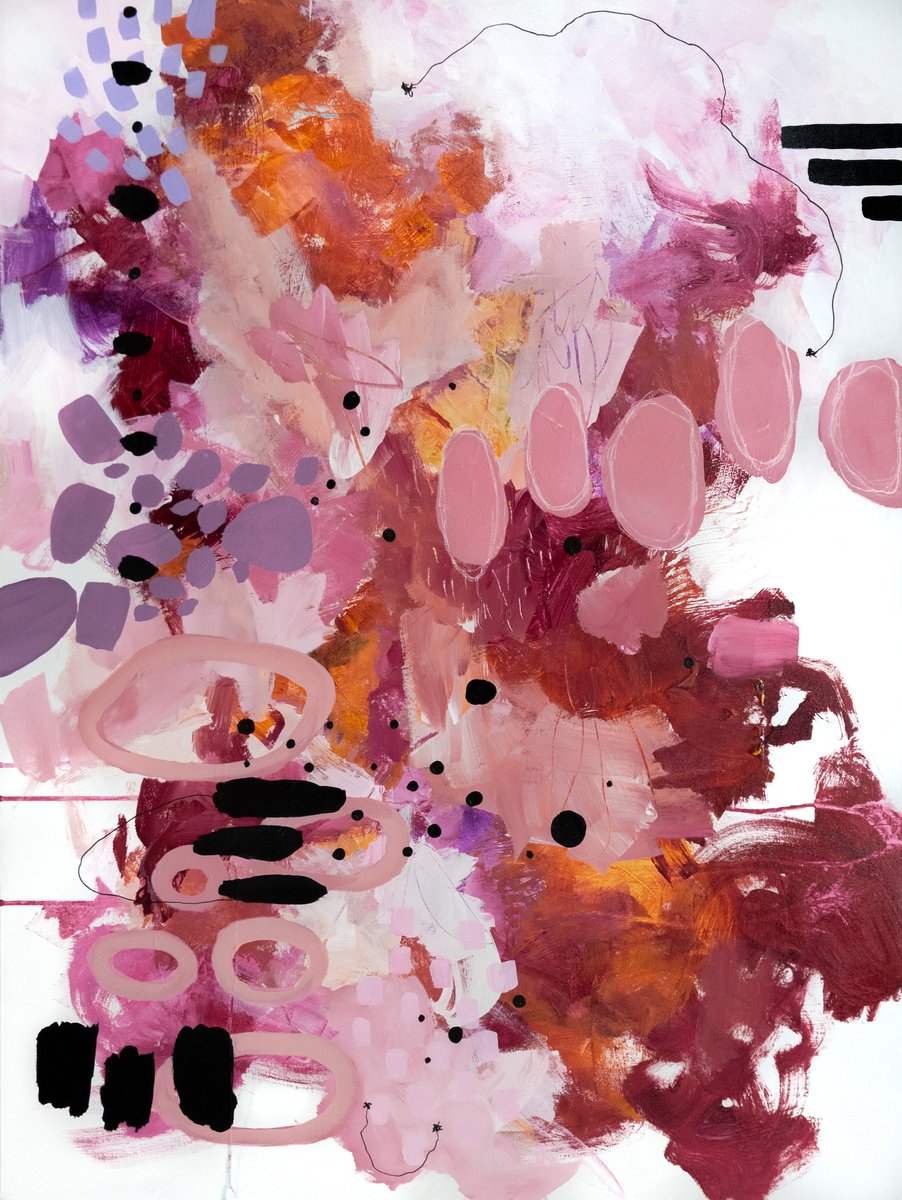 Expressive Abstract Acrylic Painting By Chantal Proulx, 30 X 40, Never Say Never, Original Artwork