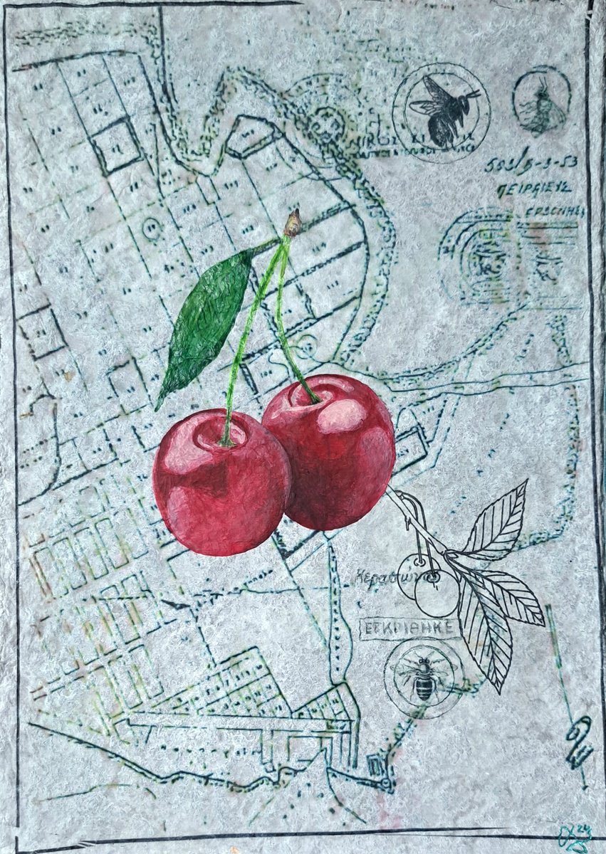 Cherries on chart by Andromachi Giannopoulou