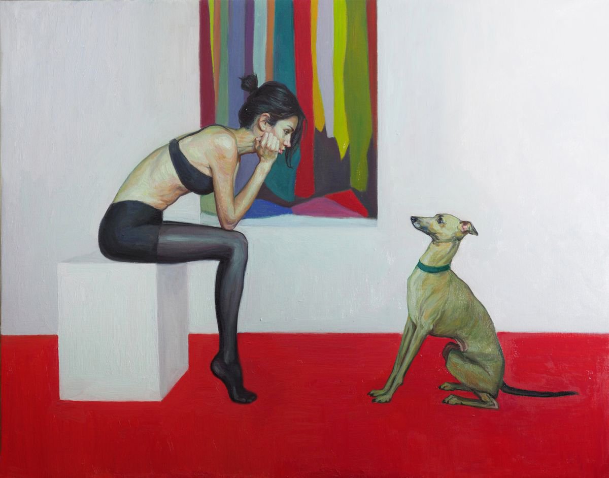 Selfportrait with Milan by Sasha Sokolova