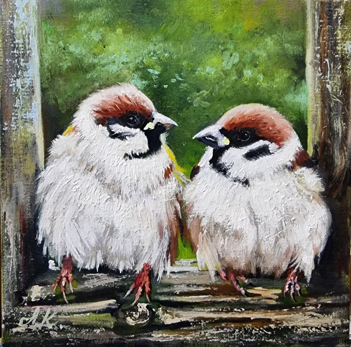 Come on, move over. sparrow birds 2021 by Anna Kotelnik