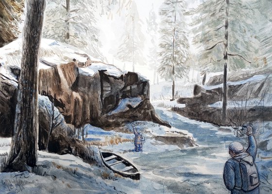 Meeting on the frozen river