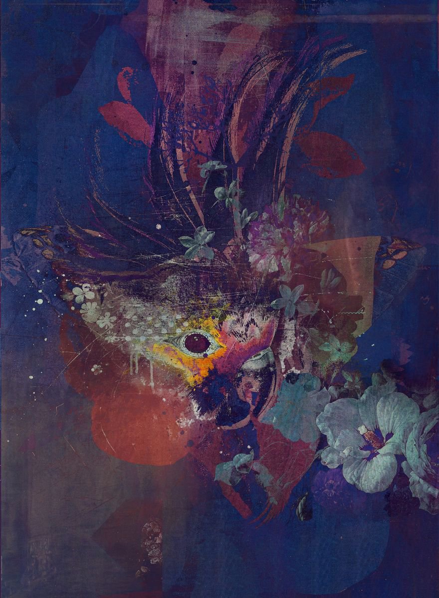 Animal Painting By Teis Albers, 31 X 47", Parrotism, Original Artwork