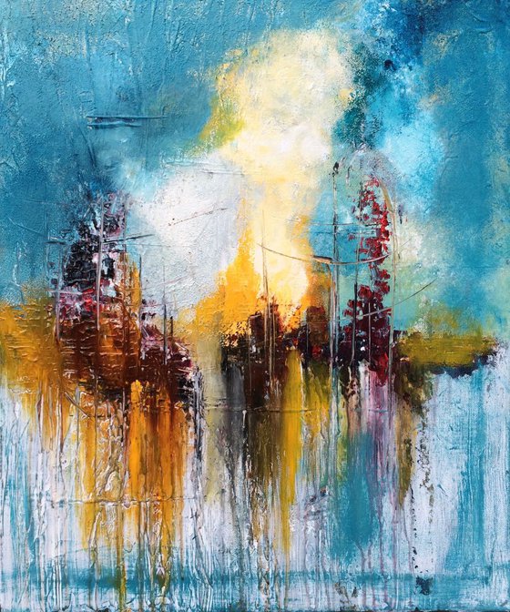 "Somewhere III" ,  Abstract Acrylic Painting - 50x60cm