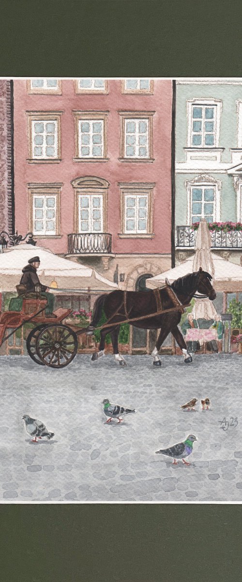 Horse carriage in the Old Town - Warsaw by Jolanta Czarnecka