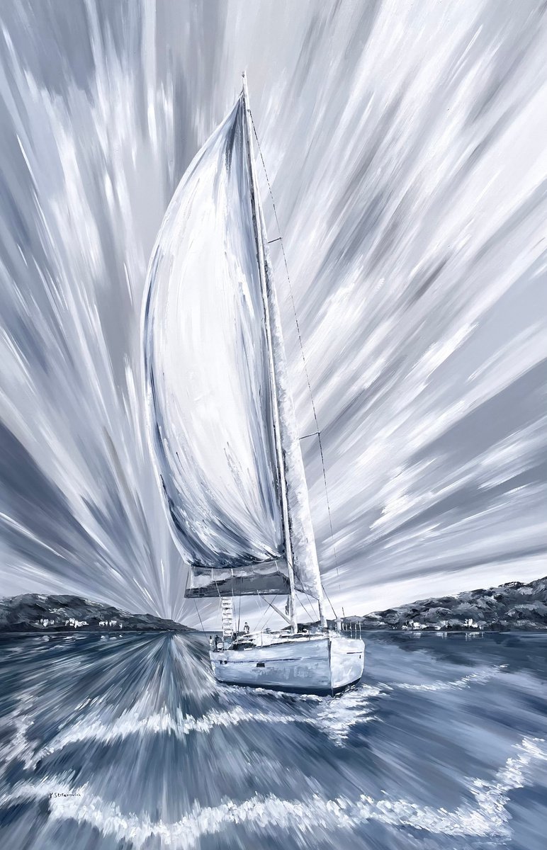 Moon regatta 140 x 90 cm FREE UK SHIPPING by Tanya Stefanovich