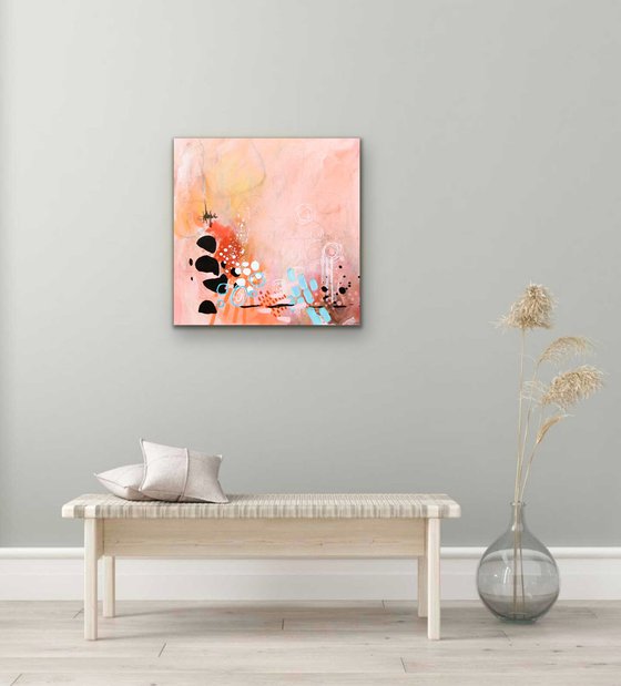 Chemin faisant - Original abstract landscape on canvas - Ready to hang