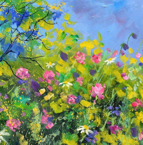 Pink and yellow flowers