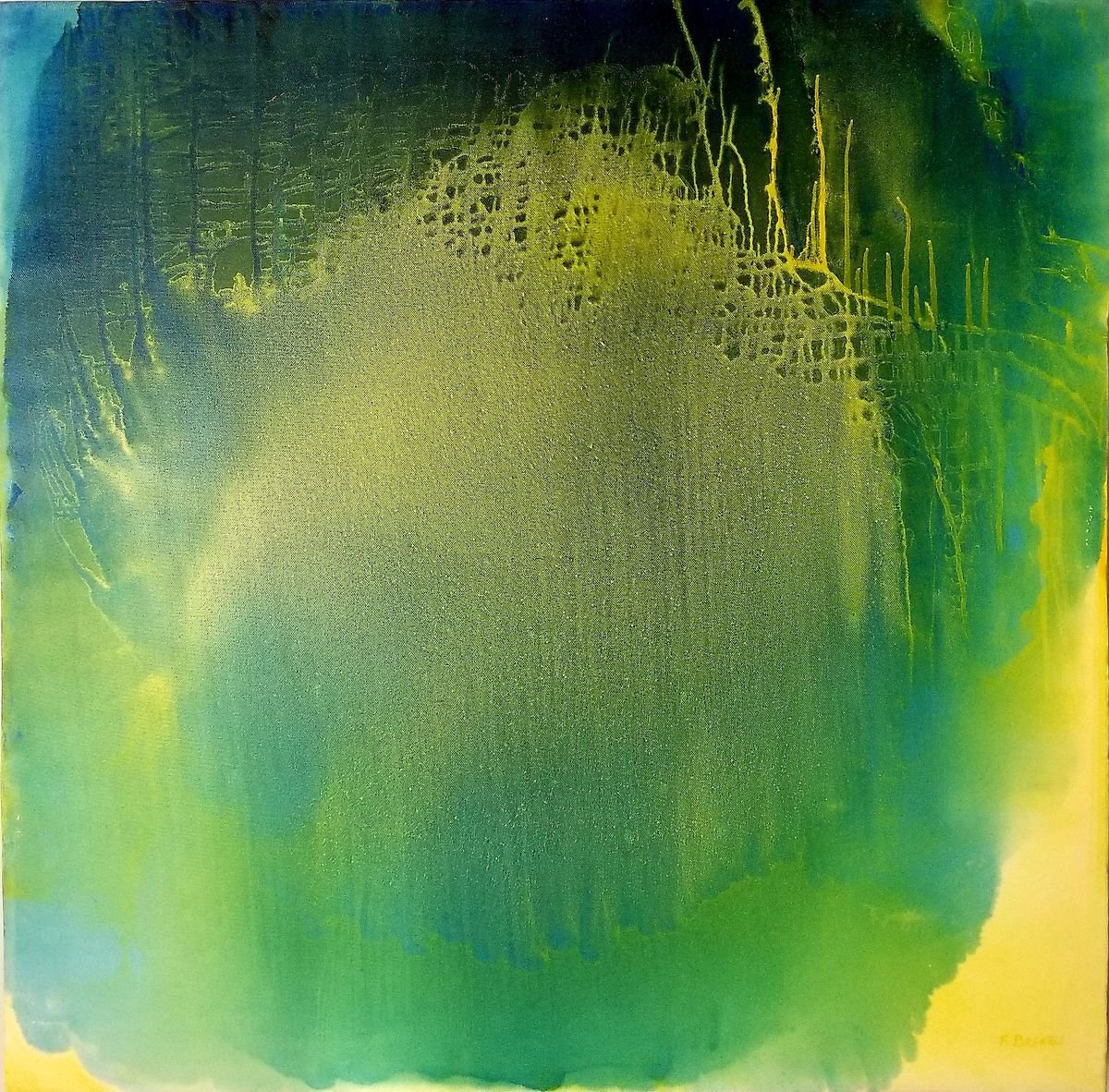 Organic Abstract Oil Painting By Florina Breazu, 51 X 52, Angel And Demon, Original Artwork