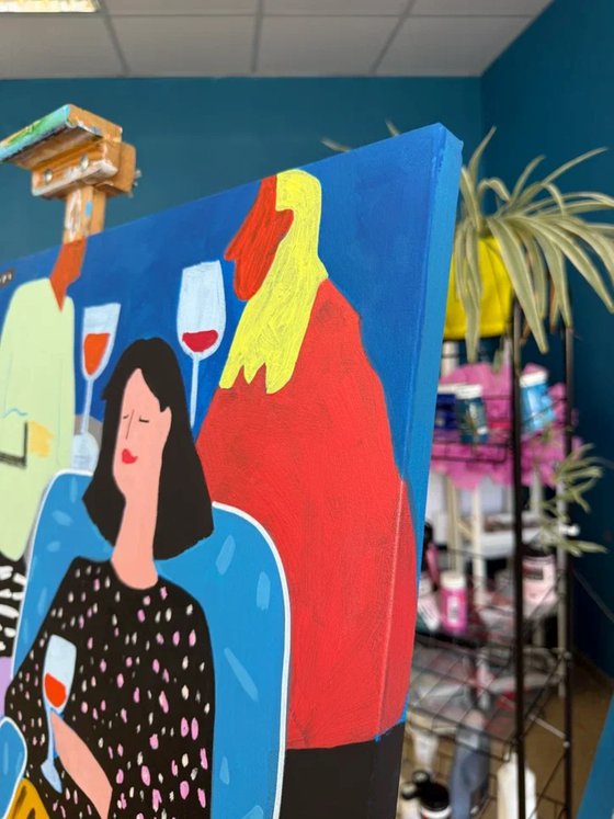 Cozy Friends With Wine