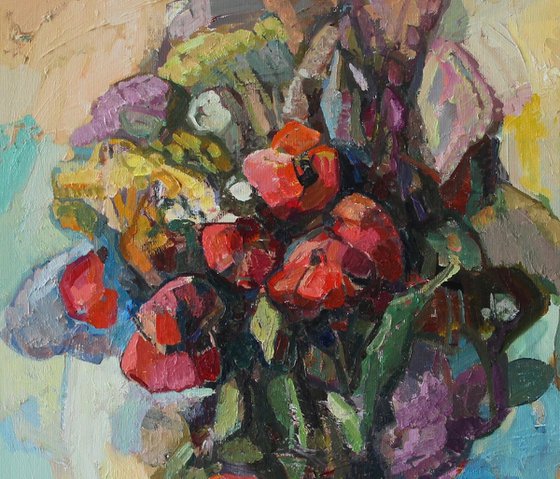 Bouquet with red flowers