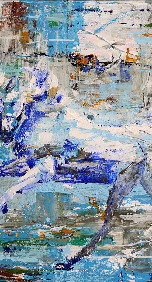 Horse painting: Balancing Act - 70 x 90 cm. abstract painting by Oswin Gesselli by Oswin Gesselli