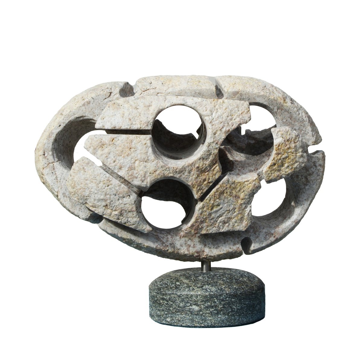 Abstract Stone Sculpture By Ognyan Chitakov, 12 X 10", "Network", Original Artwork