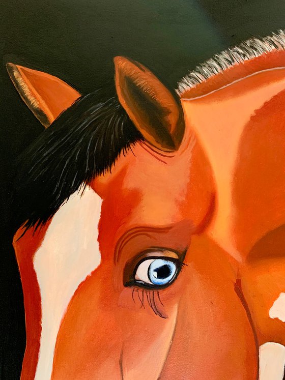 Horse with Blue Eyes - Giclee
