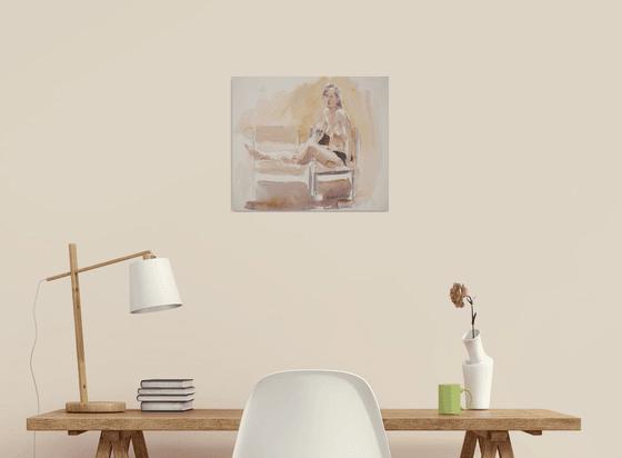 seated female nude