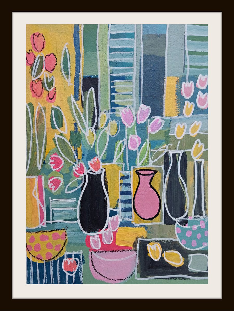 Still Life with a Pink Vase by Jan Rippingham