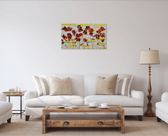 Red Poppies 2 90x50cm