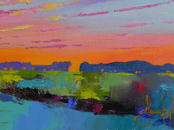 "By the river"-2021 Abstract landscape Original art