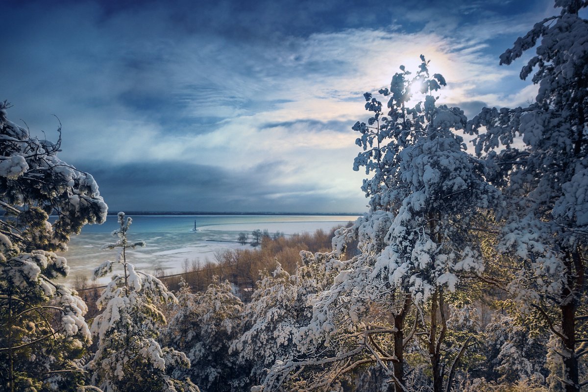 Impressionistic Landscape Photograph By Valerix, 24 X 16", Morning After Snowfall., Original Artwork
