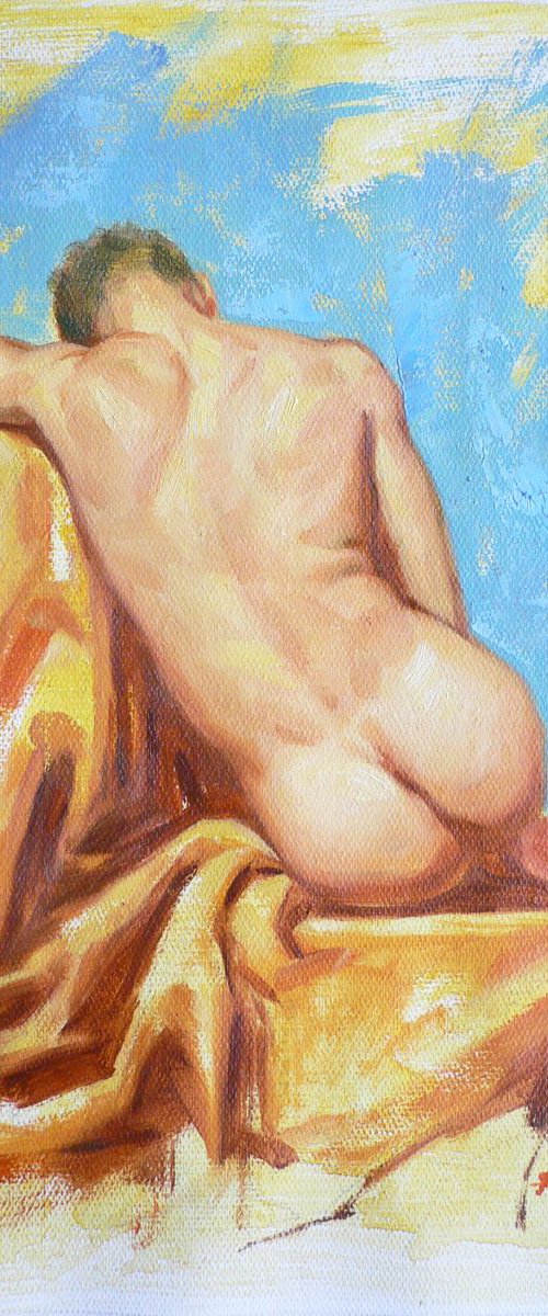 Oil painting art male nude  #16-10-5-02 by Hongtao Huang