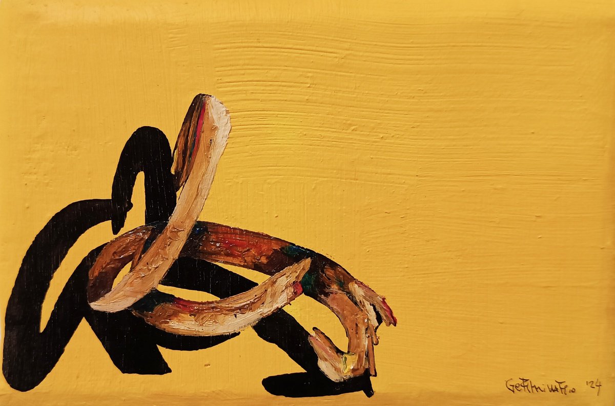 Organic Botanical Oil Painting By Isabellangela Germinario, 7 X 5, Not A Snake 14.0, Original Artwork