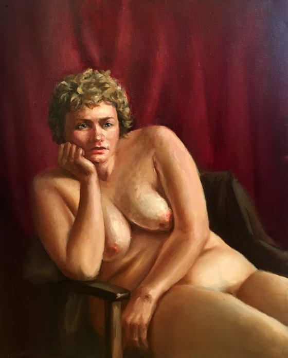 Nude Oil Painting. Nude Female Fine Art.