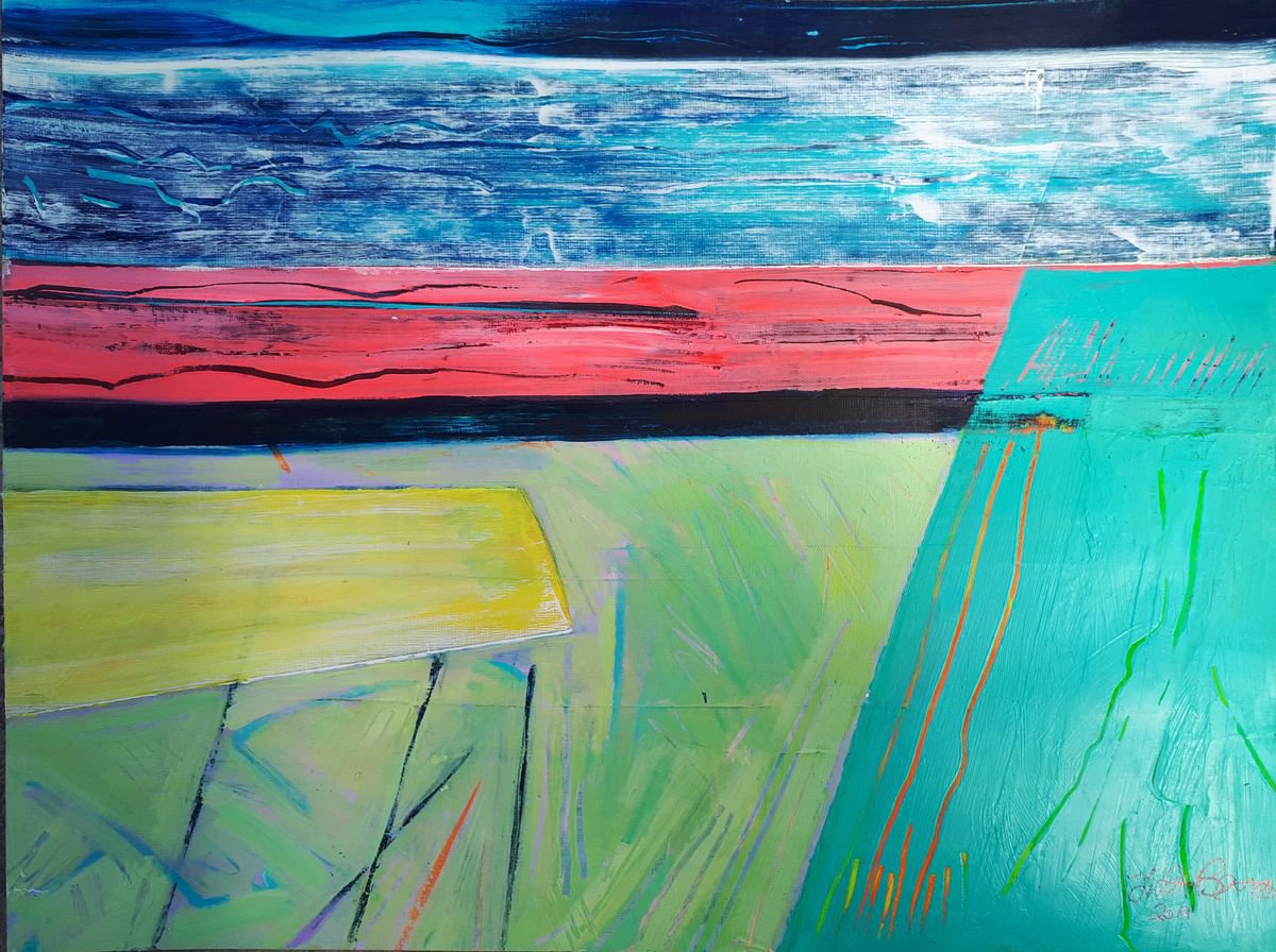 Green Beach By Frank Barnes, 16 X 12, Artwork For Sale On Artfinder