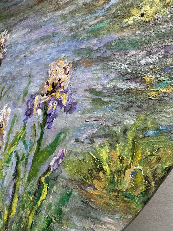 Irises by the Pond