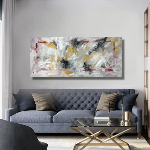 EXTRA LARGE PAINTING ON CANVAS/BEDROOM WALL ART/ORIGINAL PAINTING/OVERSIZED PAINTINGS/LARGE OIL PAINTING SIZE-180X80 CM TITLE C719 by Sauro Bos