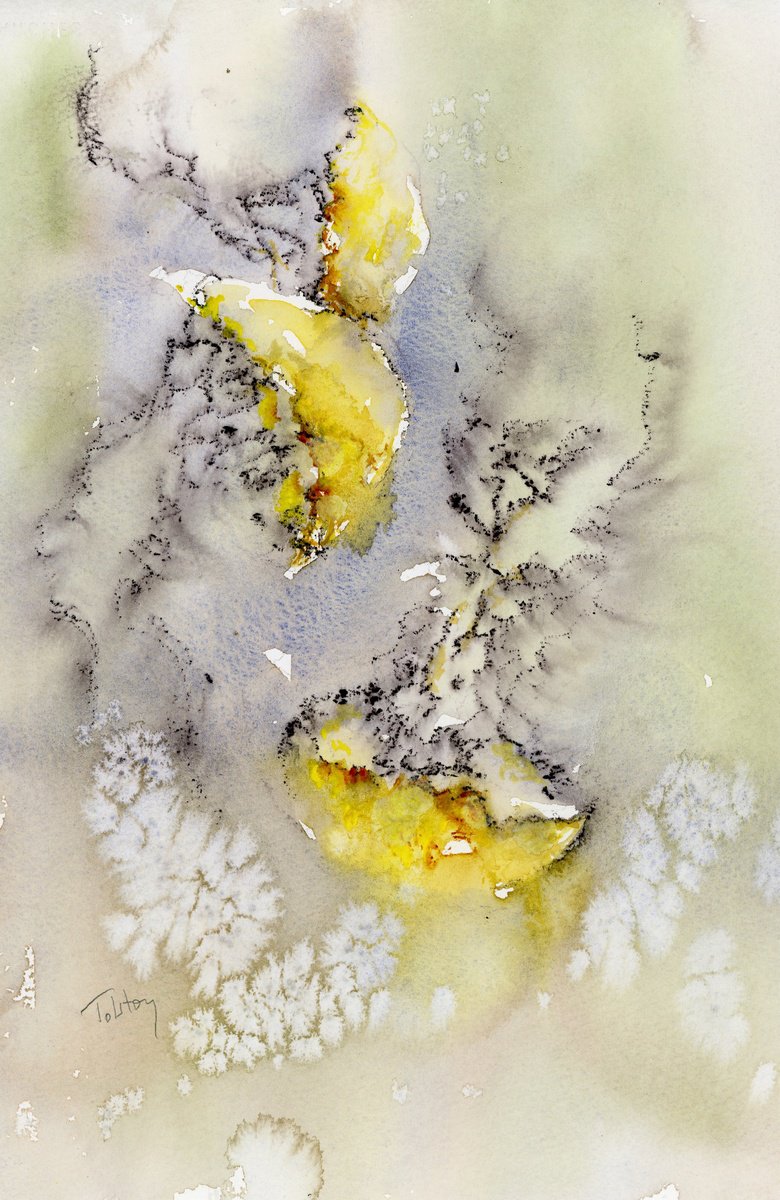 Impressionistic Animal Watercolour By Alex Tolstoy, 8 X 12, Pacific Sea Nettles, Original Artwork