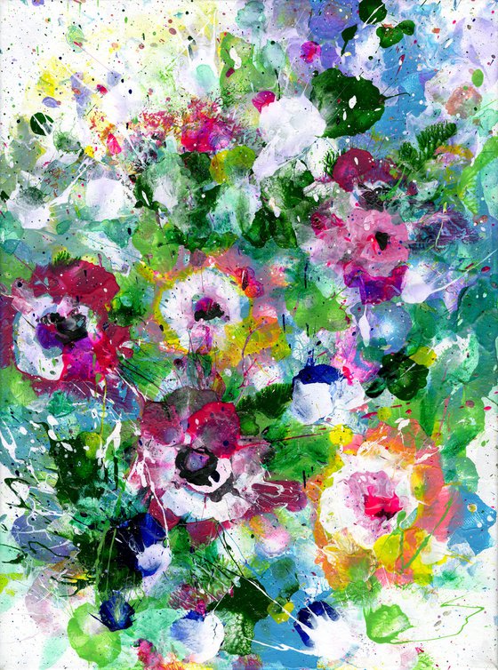 Flower Candy 2 - Floral Painting by Kathy Morton Stanion