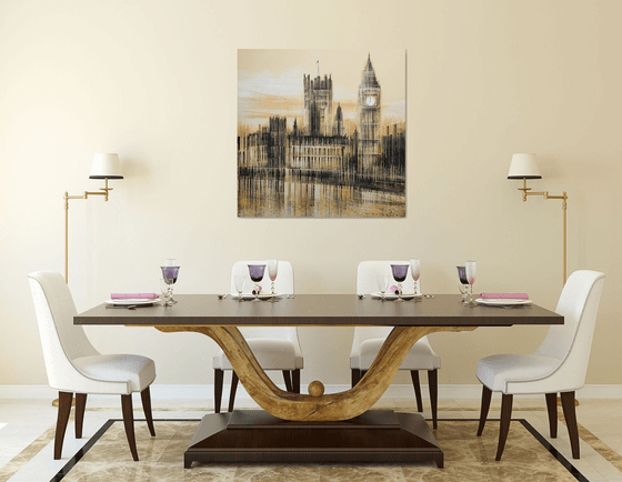 London - Big Ben and The Houses Of Parliament In Late Evening Light