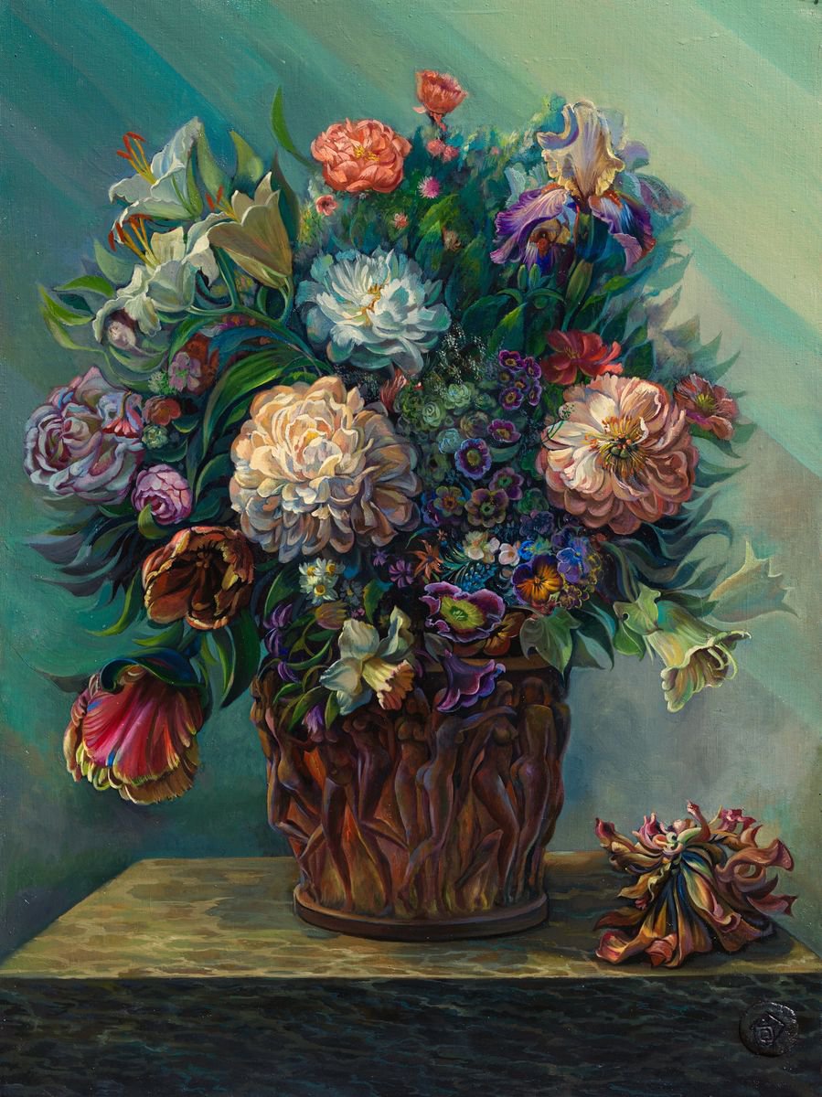 Flowers in a vase. by Sergey Lesnikov